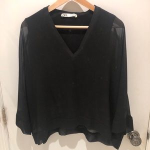 ZARA chiffon blouse size M
